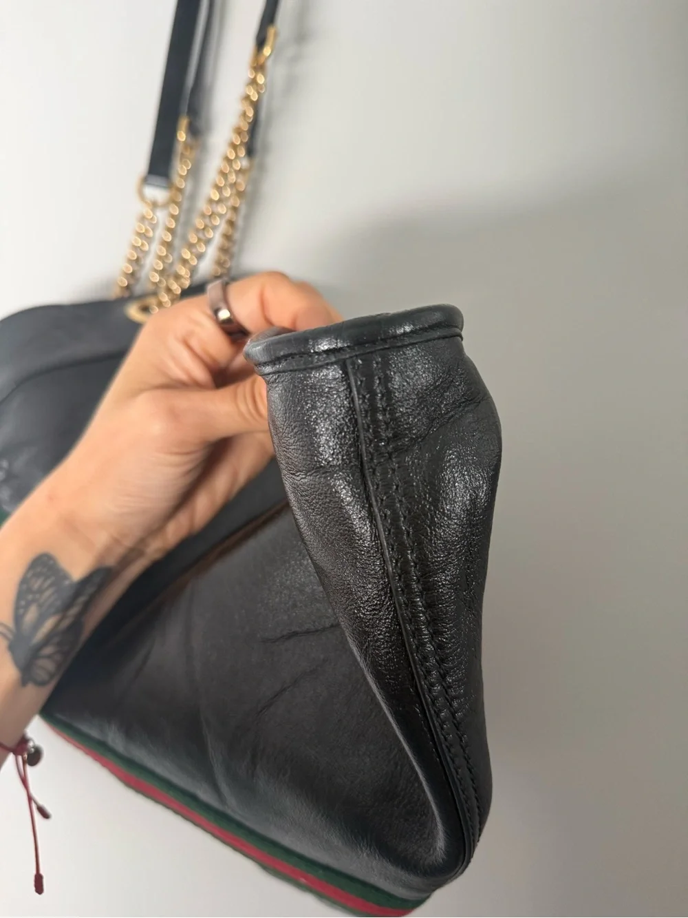 Gucci Rajah Tote Black Leather EUC